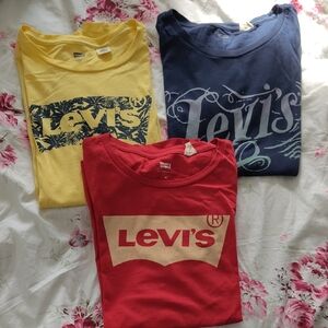Set of Levi's Tees in Red, Yellow, and Navy